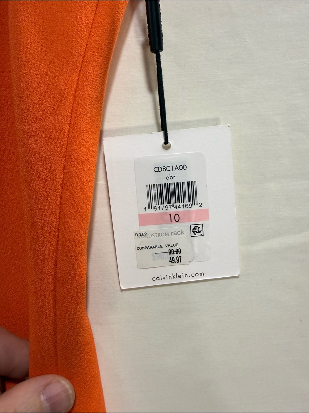 Calvin Klein Bright Orange Sleeveless Sheath Dress - Picture 4 of 6